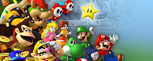 Super Mario Bros 3D Character Lineup with Princess Peach and Bowser HD wallpaper