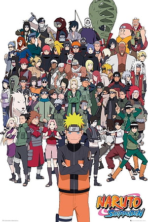 Naruto Shippuden Full Cast Group Portrait with Naruto Uzumaki and Akatsuki Villains HD phone wallpaper