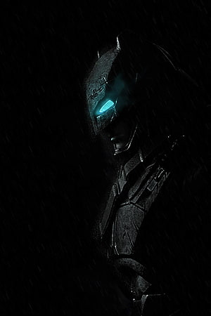 Ben Affleck Armored Batman Suit in Dark Rain from Batman v Superman HD phone wallpaper