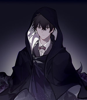 Klein Moretti in a Dark Hooded Cloak from Lord of the Mysteries HD phone wallpaper