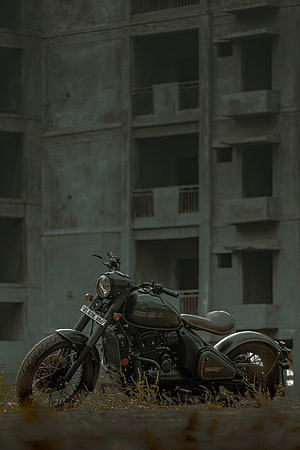 Jawa Perak Classic Motorcycle Parked Before Abandoned Concrete Building HD phone wallpaper