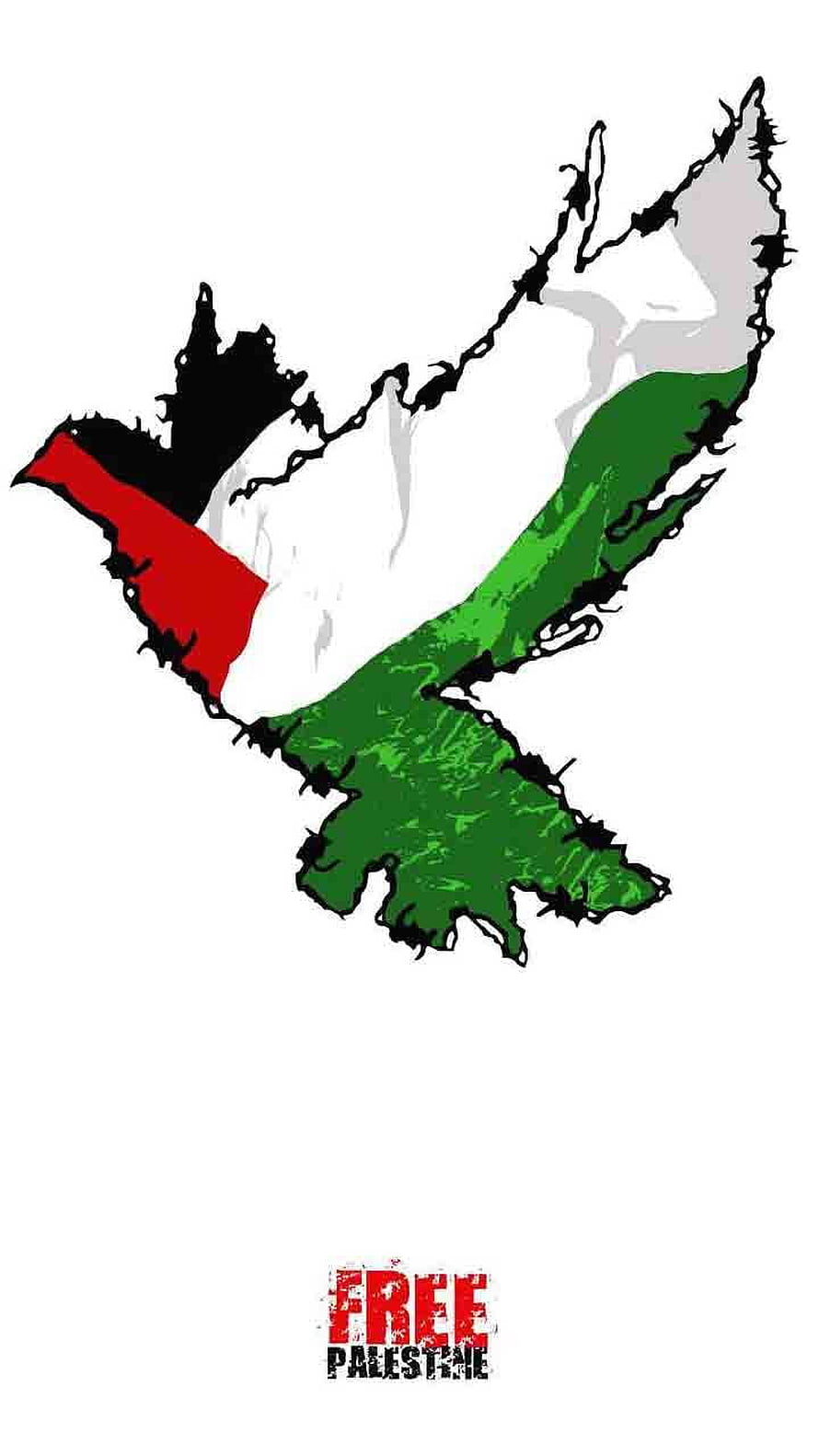 Palestine Map Filled With National Flag Colors And Free Palestine Text HD phone wallpaper
