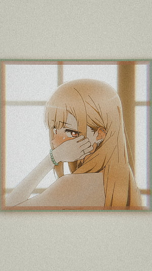 Marin Kitagawa Anime Character Portrait with Long Blonde Hair and Contemplative Expression HD phone wallpaper