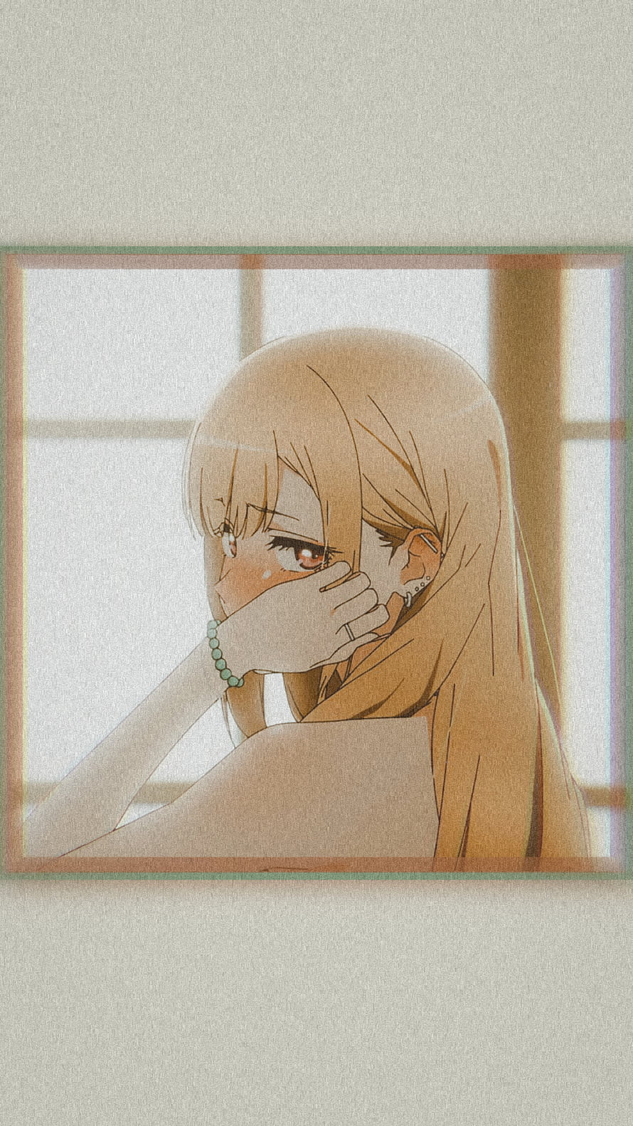 Marin Kitagawa Anime Character Portrait with Long Blonde Hair and Contemplative Expression HD phone wallpaper