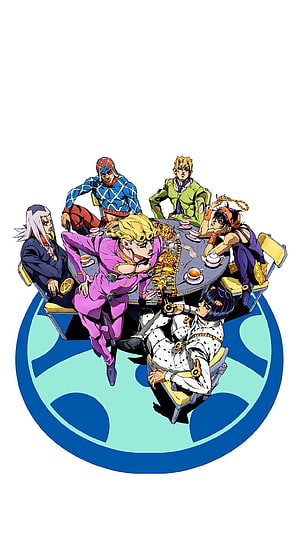 JoJo's Bizarre Adventure Part 5 Golden Wind Group Portrait Illustration HD phone wallpaper