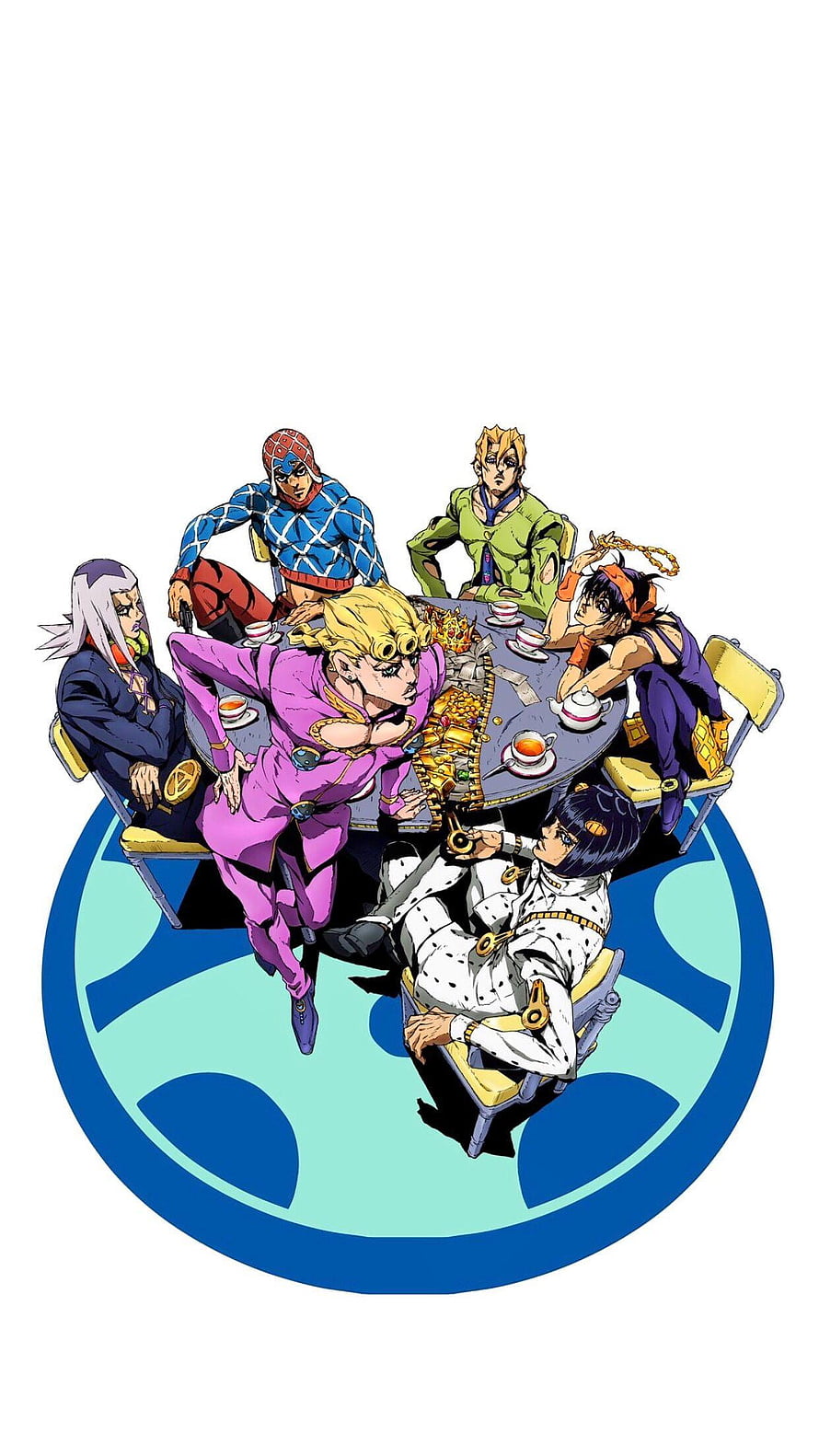 JoJo's Bizarre Adventure Part 5 Golden Wind Group Portrait Illustration HD phone wallpaper