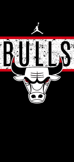Chicago Bulls and Jordan Brand Logo Design on Black Background HD phone wallpaper
