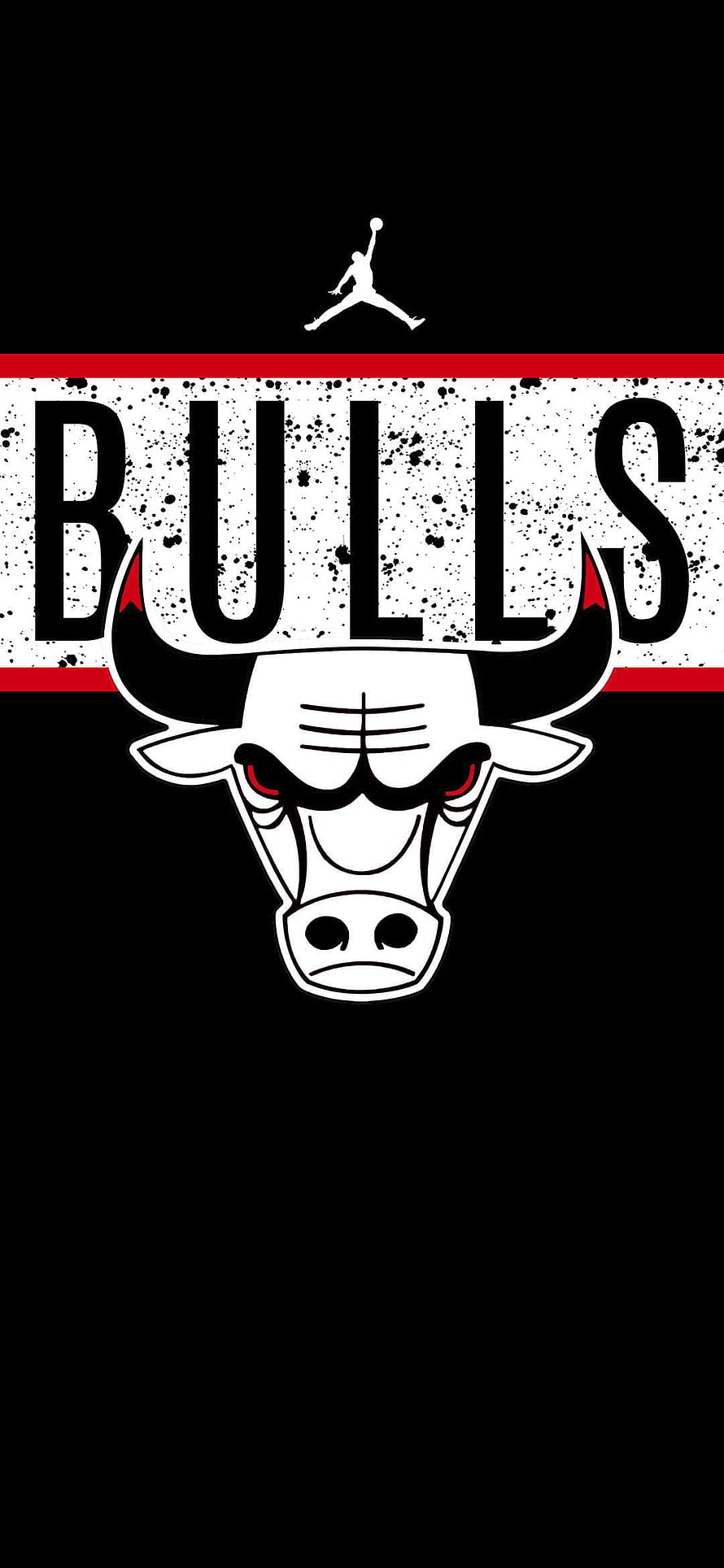 Chicago Bulls and Jordan Brand Logo Design on Black Background HD phone wallpaper