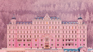 The Grand Budapest Hotel in a Snowy Winter Landscape HD wallpaper