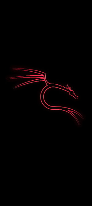 Minimalist Red Neon Dragon Line Art on Black Background HD phone wallpaper
