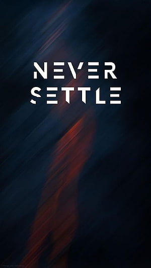 OnePlus Never Settle Minimalist Dark Wallpaper with Red Light Streaks HD phone wallpaper