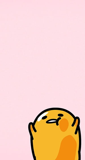 Gudetama Lazy Egg Character on Soft Pink Background HD phone wallpaper