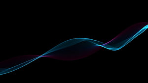 Elegant Neon Wave Abstract Design with Cyan and Magenta Light Trails on Black Background HD wallpaper