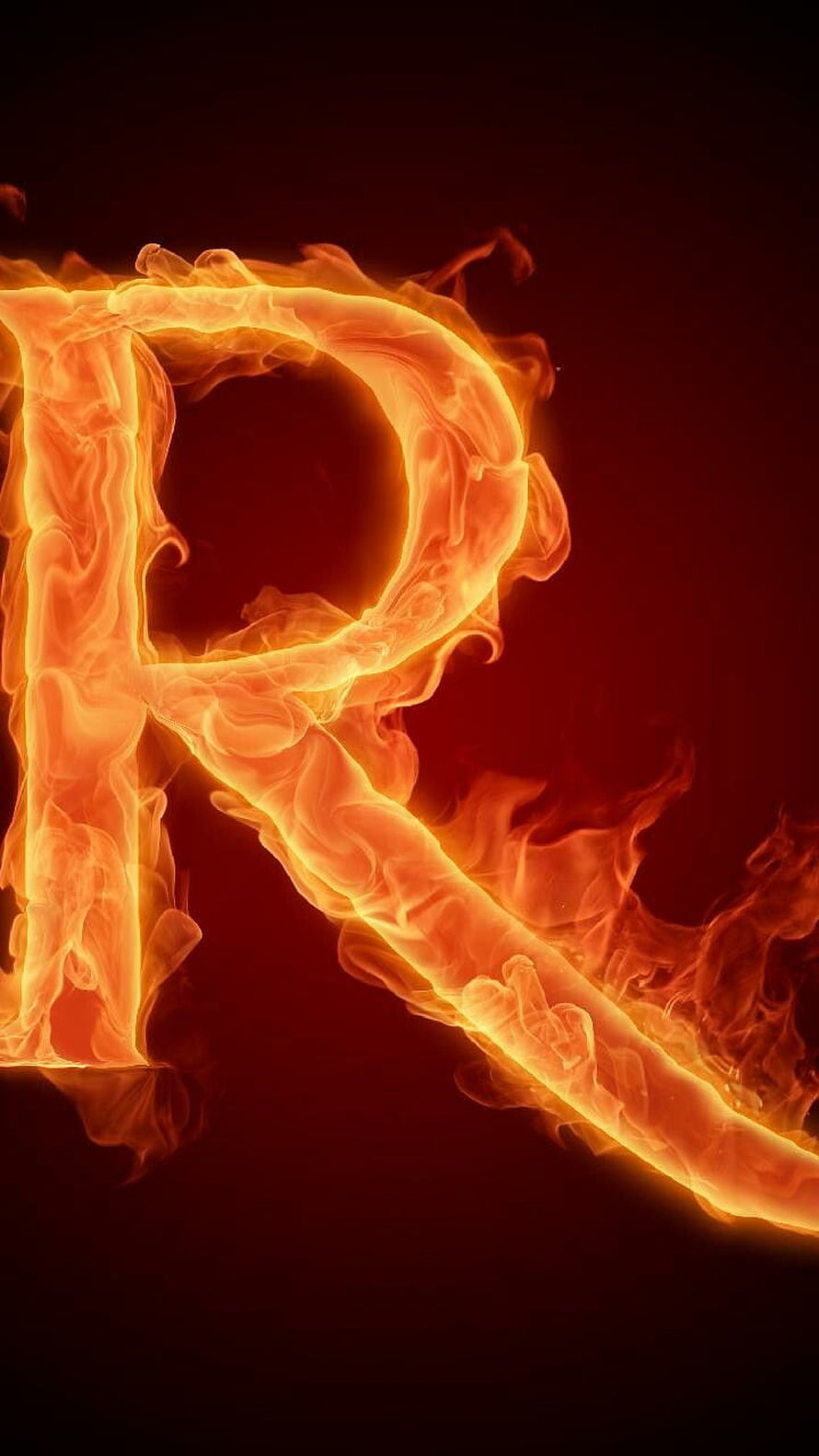 Flaming Letter R Fire Alphabet Typography Design HD phone wallpaper