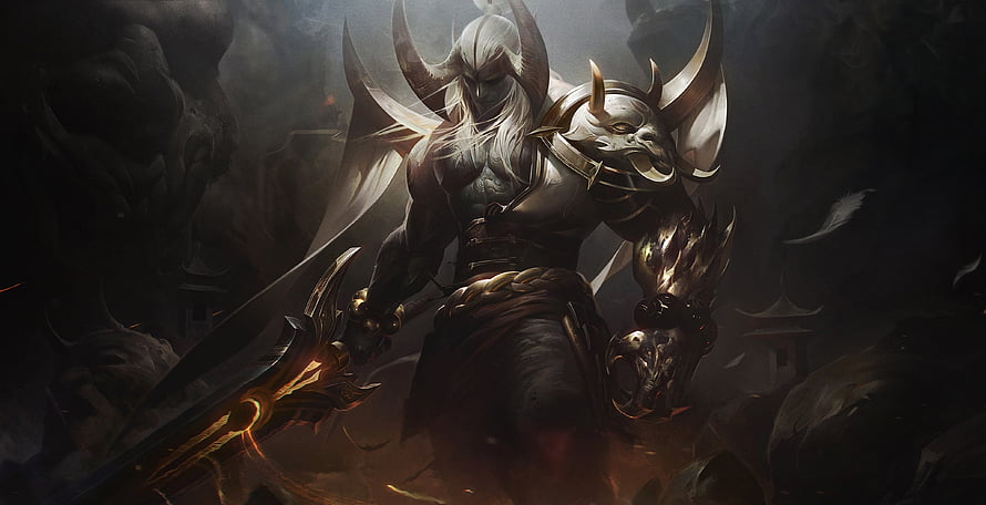 Aatrox Dark Warrior Concept Art from League of Legends HD wallpaper