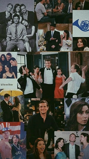 How I Met Your Mother Character Collage Featuring Ted Mosby and Friends HD phone wallpaper