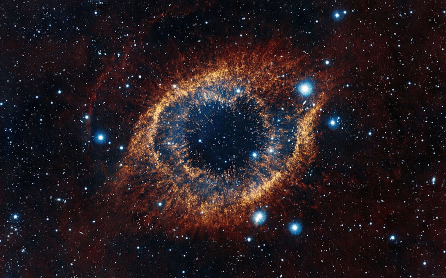 Hubble Space Telescope View of the Ring Nebula with Surrounding Star Field HD wallpaper
