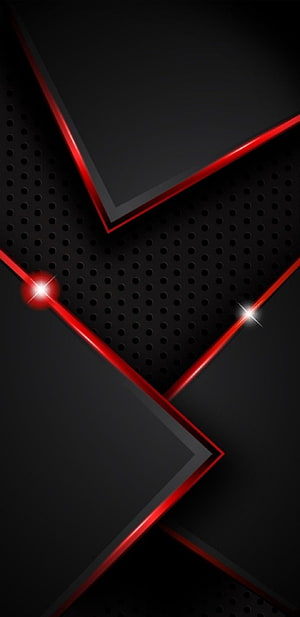 Sleek Red and Black Geometric Abstract Design with Perforated Texture and Glowing Accents HD phone wallpaper