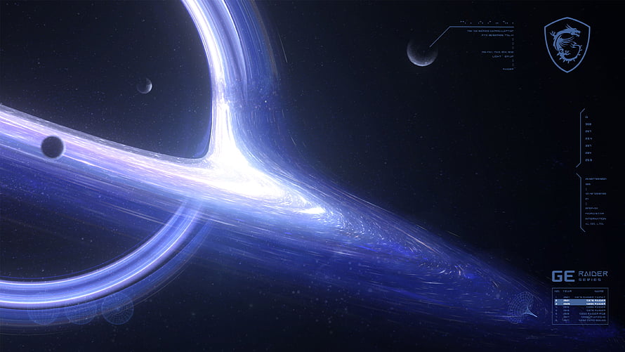 MSI Raider Series Blue Nebula and Cosmic Energy Vortex Wallpaper HD wallpaper