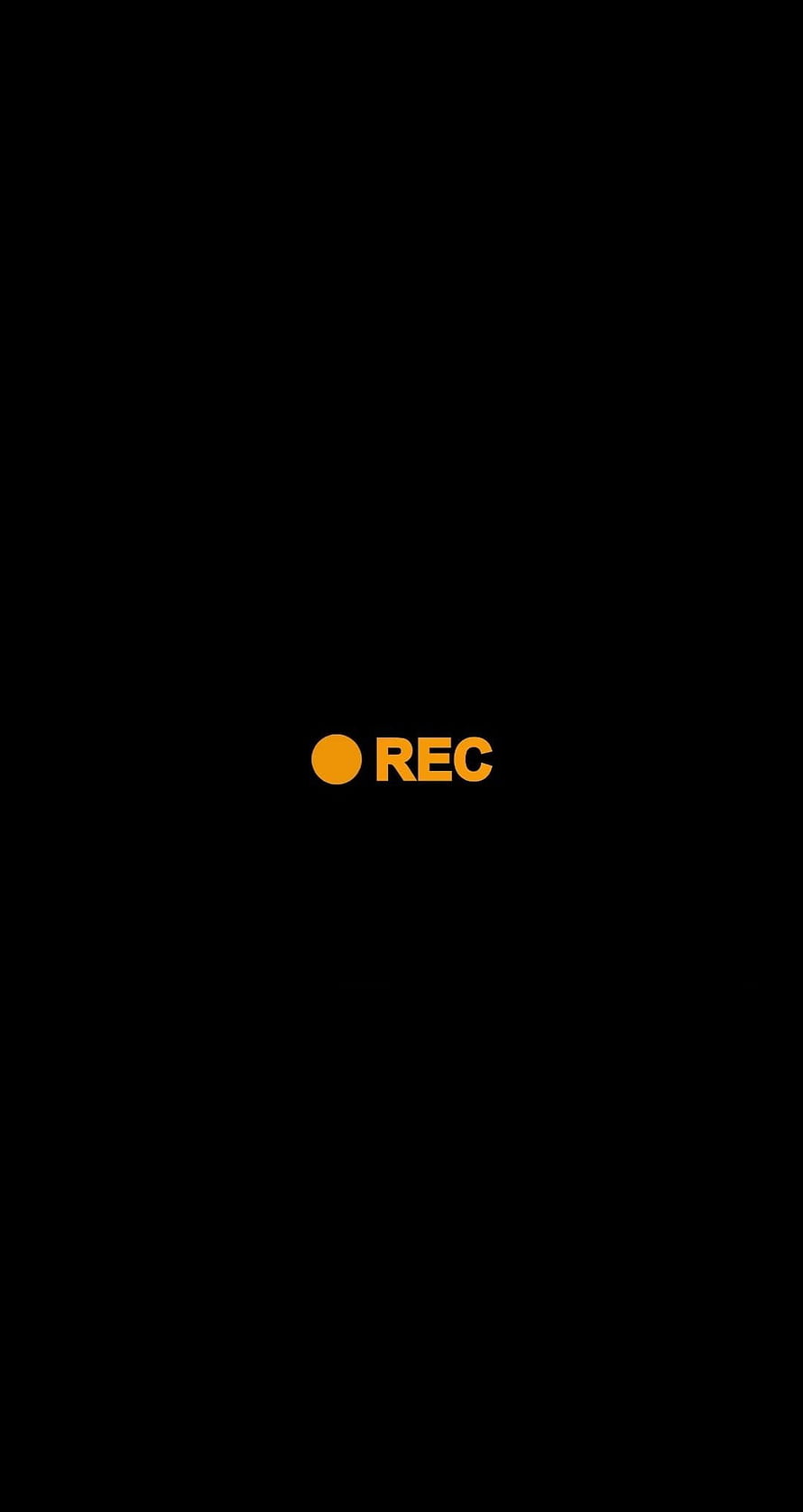 Minimalist Recording Indicator with Orange Dot and Text on Black Background HD phone wallpaper