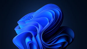 Windows 11 Default Blue Abstract Flowing Ribbon Wallpaper HD wallpaper