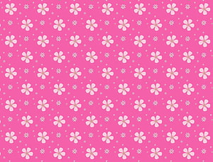 Cute Pink Floral Pattern with White Daisies and Starbursts HD wallpaper