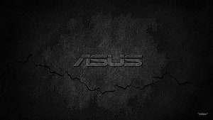 ASUS Logo on Dark Cracked Concrete Texture Background HD wallpaper