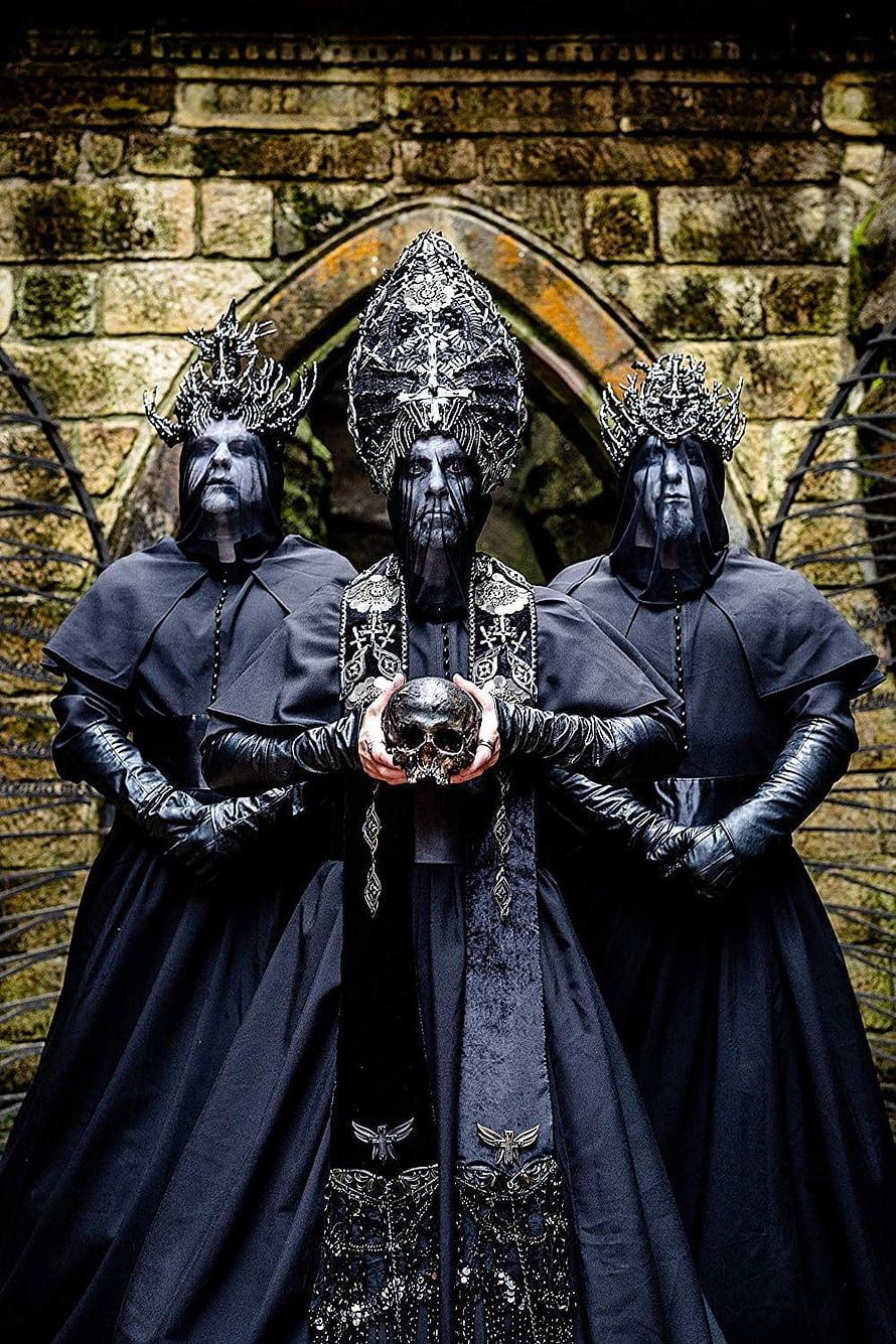 Behemoth Band Members in Black Gothic Priest Attire Holding Skull HD phone wallpaper