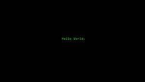 Green Hello World Terminal Text on Black Background Minimalist Digital Art HD wallpaper