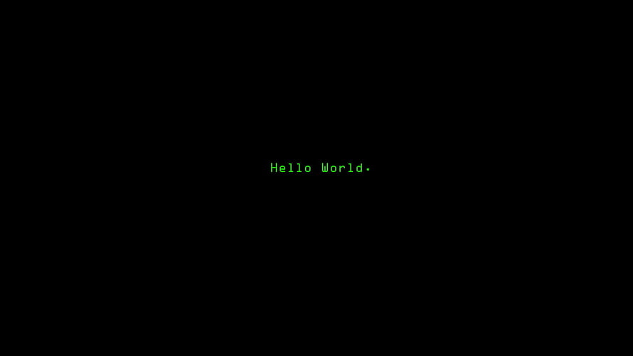 Green Hello World Terminal Text on Black Background Minimalist Digital Art HD wallpaper