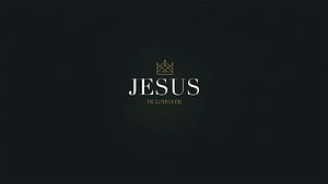Minimalist Jesus Crown Typography on Dark Background HD wallpaper