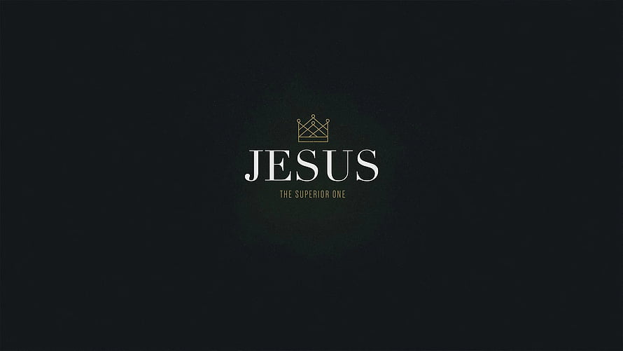 Minimalist Jesus Crown Typography on Dark Background HD wallpaper
