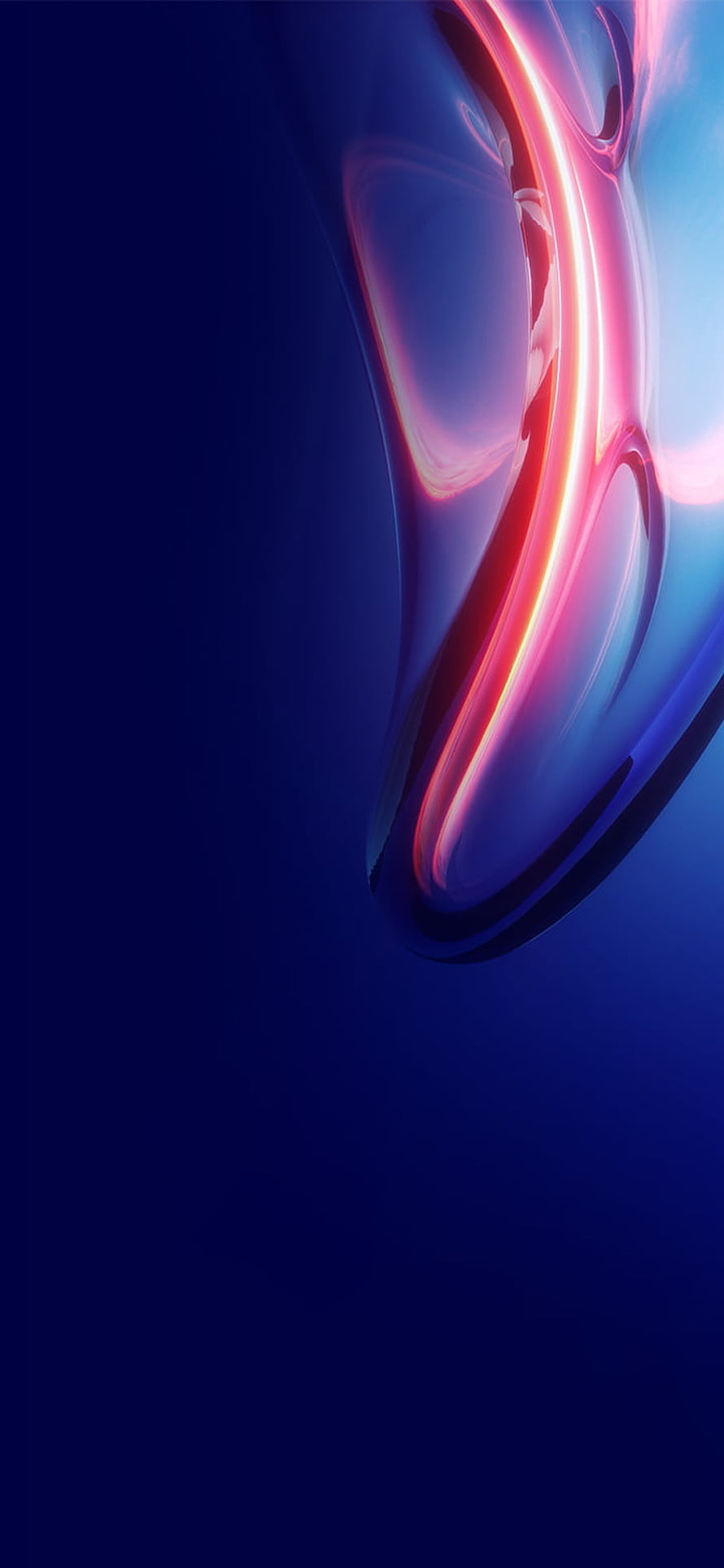 Abstract Liquid Metal Flow with Neon Pink and Blue Glow on Dark Background HD phone wallpaper