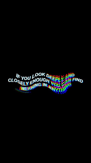 Glitch Art Quote on Black Background with RGB Chromatic Aberration Effect HD phone wallpaper