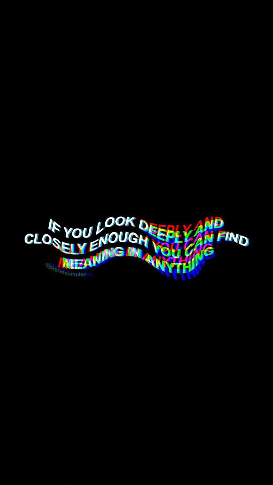 Glitch Art Quote on Black Background with RGB Chromatic Aberration Effect HD phone wallpaper