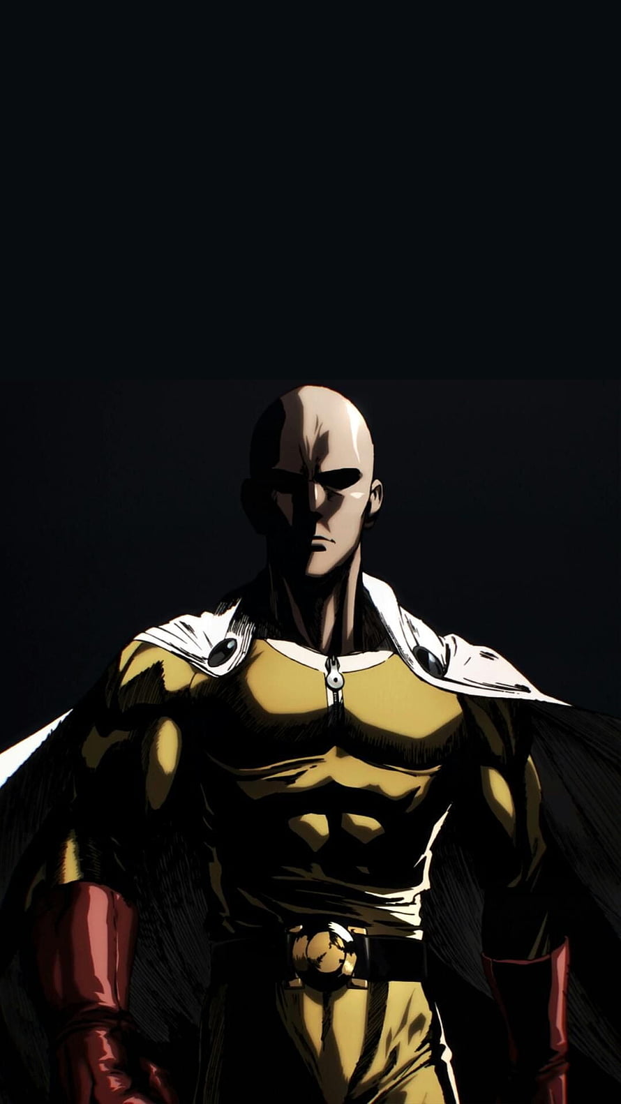 Saitama from One Punch Man in Dramatic Dark Anime Style HD phone wallpaper