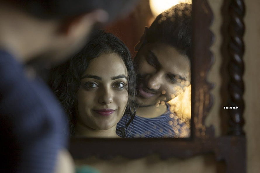 Dulquer Salmaan and Nithya Menon in O Kadhal Kanmani mirror reflection scene HD wallpaper