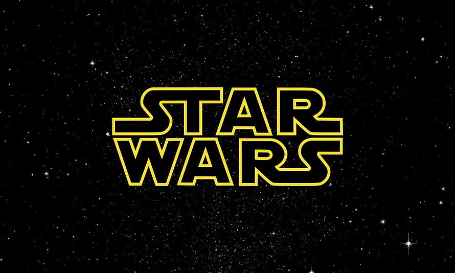 Star Wars Classic Yellow Logo on Deep Space Starfield Background HD wallpaper