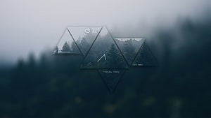 Minimalist Rainmeter Dashboard Overlay on Misty Forest Background HD wallpaper