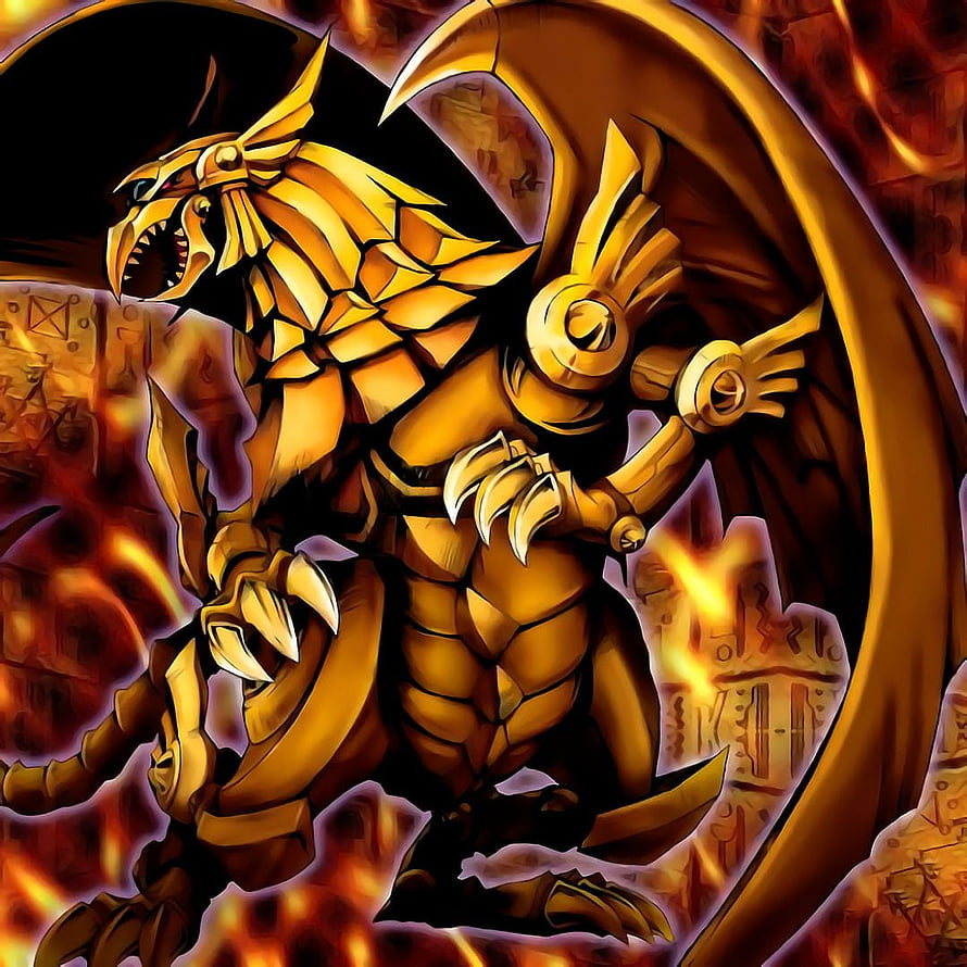Winged Dragon of Ra Egyptian God Card Artwork from Yu-Gi-Oh! Duel Monsters HD phone wallpaper