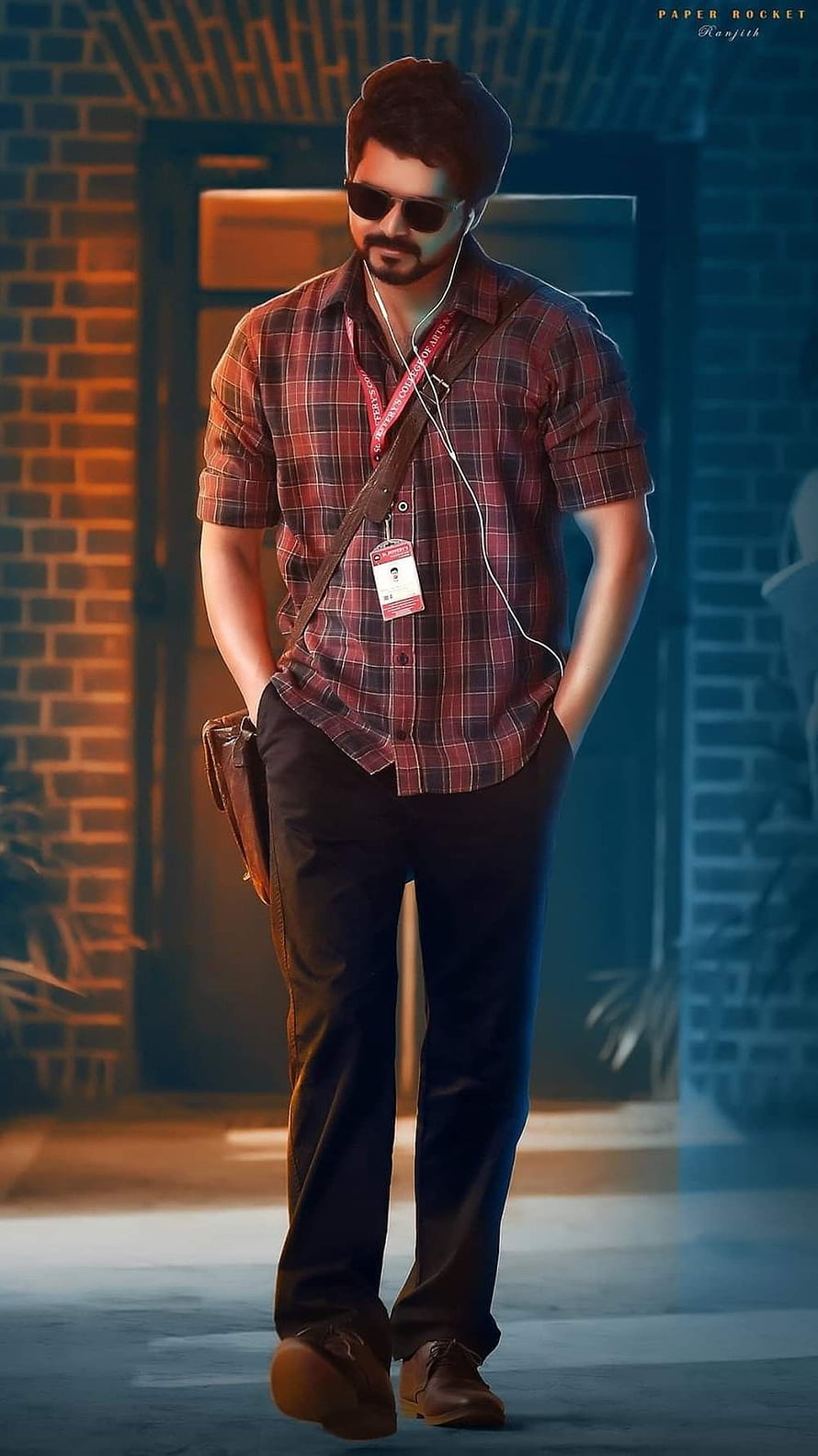 Vijay in Paper Rocket as Ranjith with Sunglasses and Plaid Shirt HD phone wallpaper