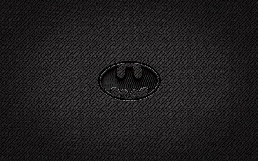 Batman Carbon Fiber Emblem on Dark Textured Background HD wallpaper