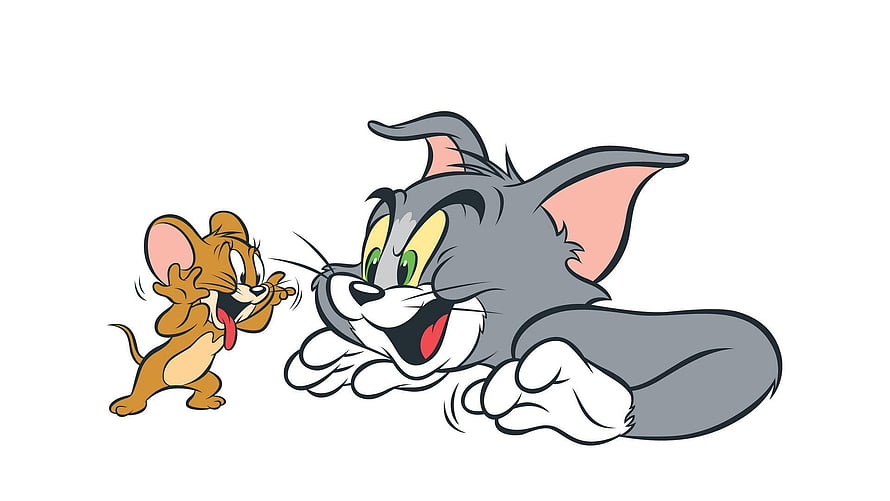 Tom and Jerry Classic Cartoon Characters in Playful Chase Scene HD wallpaper