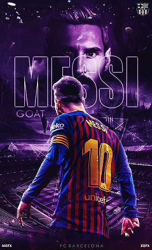 Lionel Messi FC Barcelona Number 10 Jersey Purple Stadium Tribute Wallpaper HD phone wallpaper