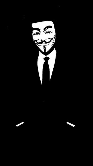 Guy Fawkes Mask Icon in Black and White Minimalist Style HD phone wallpaper