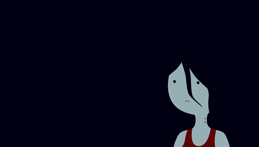 Marceline the Vampire Queen from Adventure Time in Minimalist Flat Illustration HD wallpaper