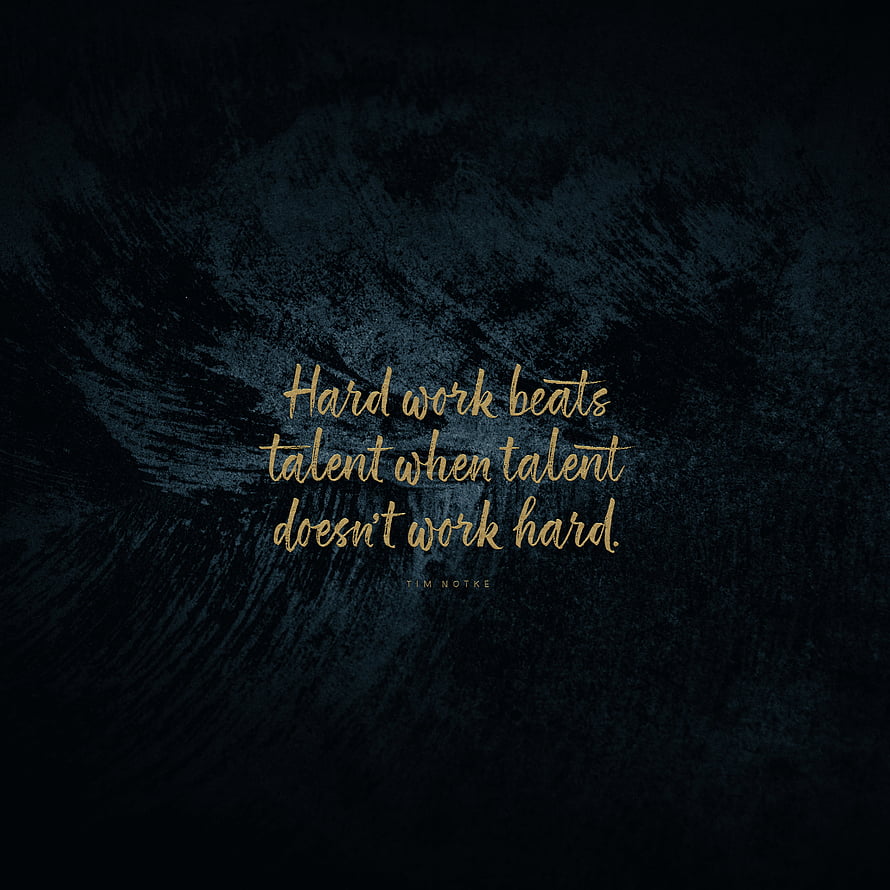 Hard Work Beats Talent Quote on Dark Textured Background HD phone wallpaper