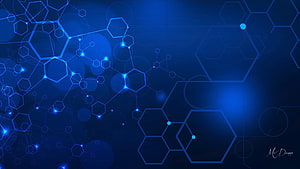 Abstract Blue Hexagonal Network Technology Background HD wallpaper