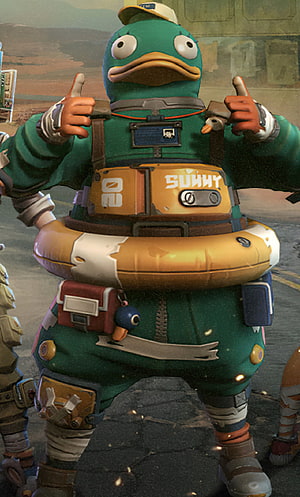 Farlight 84 Duck Character in Green Tactical Gear Giving Double Thumbs Up HD phone wallpaper