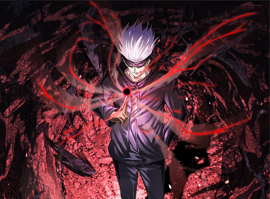 Satoru Gojo Channeling Cursed Energy in Jujutsu Kaisen Anime Illustration HD wallpaper